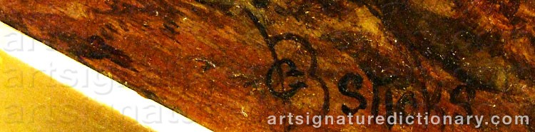 Authentic signature by George Blackie STICKS on  artwork