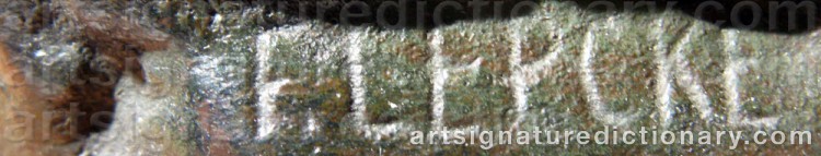 Authentic signature by Ferdinand LEPCKE on  artwork