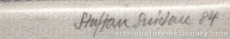Authentic signature by Staffan SNIDARE on artwork
