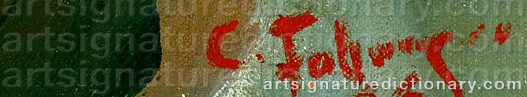 Authentic signature by Carl FAHRINGER on  artwork