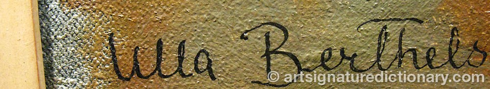Authentic signature by Ulla BERTHELS on  artwork