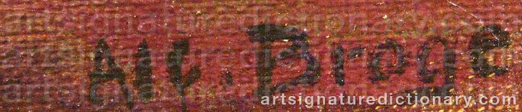 Authentic signature by Alfred K. Harald BROGE on Painting/Watercolour artwork