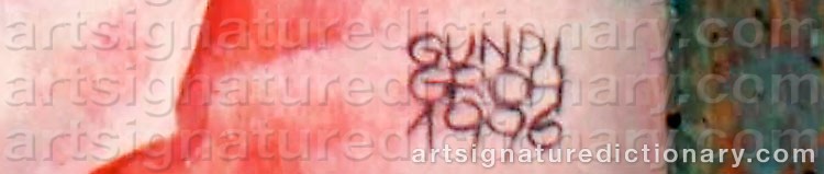 Authentic signature by Gundi GROH on  artwork