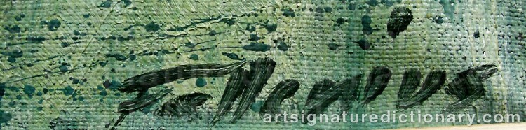 Authentic signature by Hans FELLENIUS on artwork