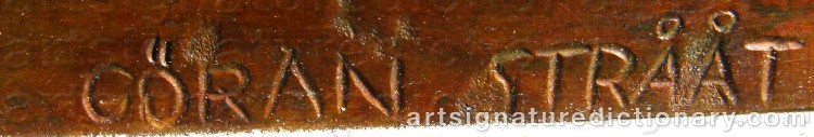 Authentic signature by Göran STRÅÅT on Sculpture artwork
