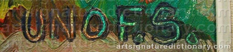 Authentic signature by Uno F. SVENSSON on  artwork