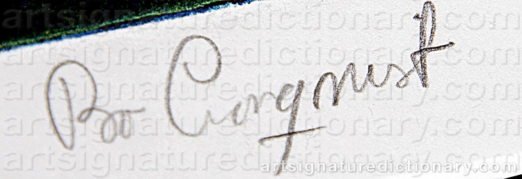 Authentic signature by Bo CRONQVIST on Drawing/Graphic/Print artwork