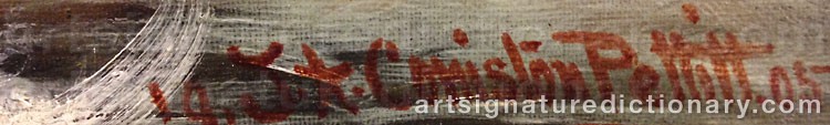 Authentic signature by J.a.c. PETTITT on  artwork