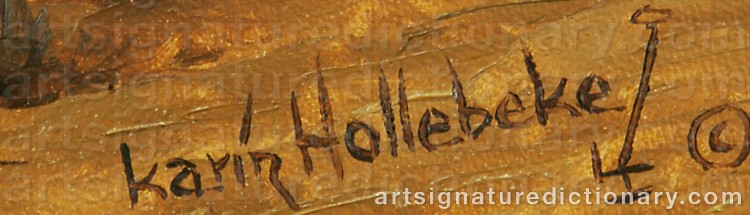 Authentic signature by Karin HOLLEBEKE on Painting/Watercolour artwork