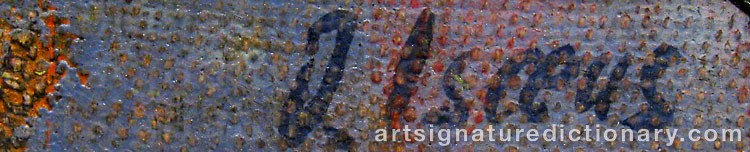 Authentic signature by Olle ISAEUS on  artwork