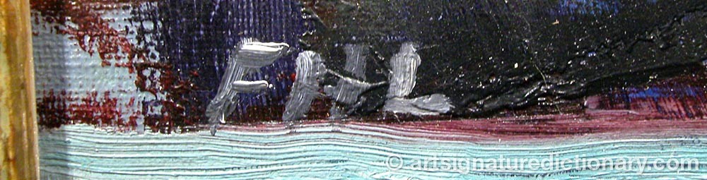 Authentic signature by Folke HELLSTRÖM-LIND on artwork