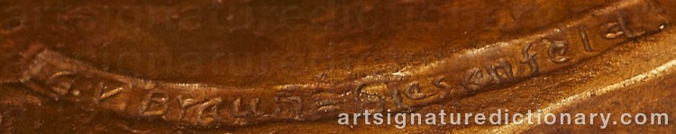 Authentic signature by Greta Von BRAUN-GIESENFELD on Sculpture artwork