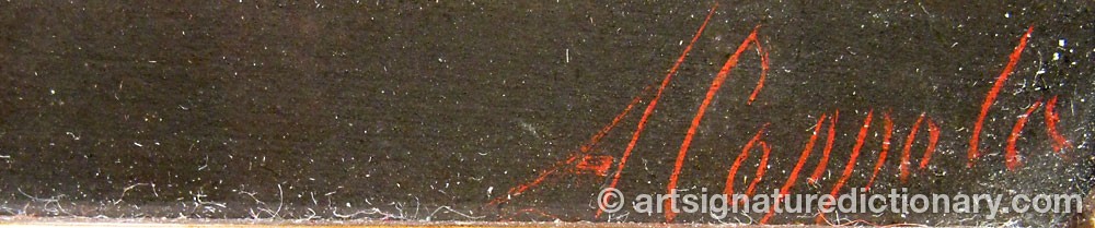 Authentic signature by A. COPPOLA on  artwork