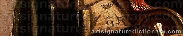 Authentic signature by Gustav Friedrich Wilhelm RICHTER on  artwork