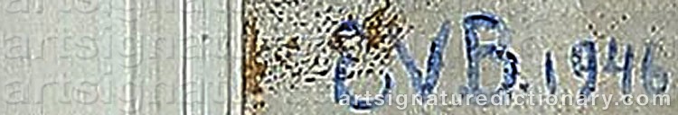 Authentic signature by E. V. BRANDT on  artwork