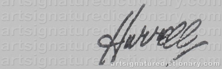 Authentic signature by George HURRELL on  artwork
