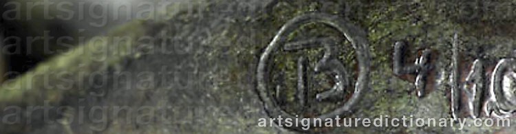 Authentic signature by Toni BRÜCHERT on  artwork