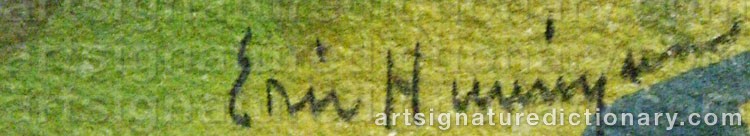 Authentic signature by Eric HEMMINGSSON on  artwork