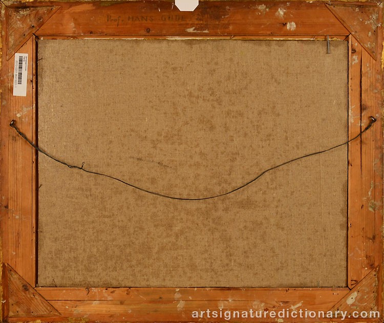 Close-up details showing Hans Fredrik GUDE signature forgery characteristics