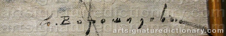 Authentic signature by Sergei Semenovich VOROSHILOV on artwork