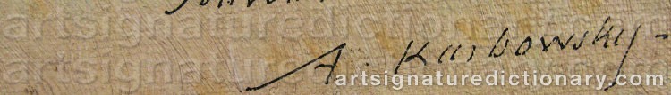 Authentic signature by Adrien KARBOWSKY on  artwork