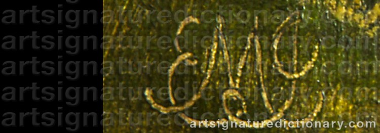Authentic signature by Edvard Michael JENSEN on  artwork