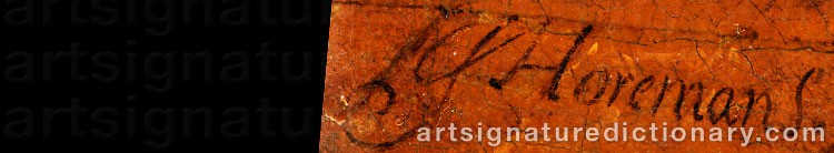 Authentic signature by Jan Jozef The Elder HOREMANS on artwork