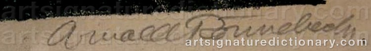 Authentic signature by Arnold H. RONNEBECK on  artwork