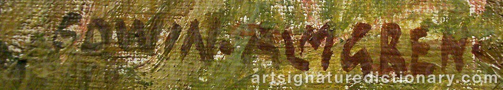 Authentic signature by Edvin ALMGREN on  artwork