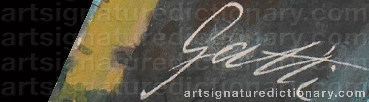 Authentic signature by Annibale GATTI on  artwork