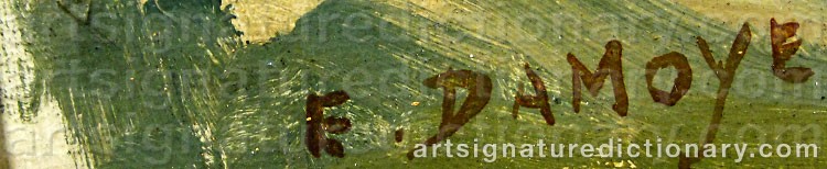 Authentic signature by Pierre Emmanuel DAMOYE on  artwork