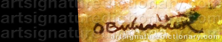 Authentic signature by Ota BUBENICEK on  artwork
