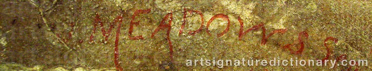 Authentic signature by James The Elder MEADOWS on  artwork