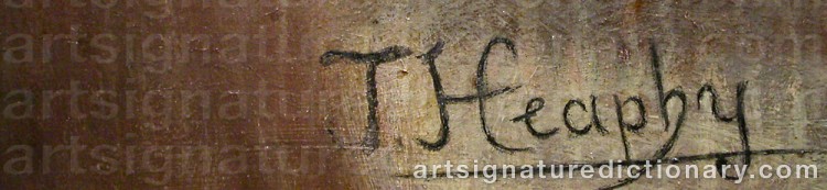Authentic signature by Thomas Frank HEAPHY on  artwork