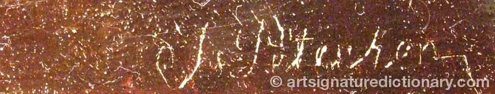 Authentic signature by Johan Adolf PETERSÉN on artwork