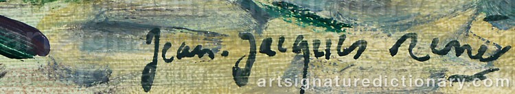Authentic signature by Jean-Jacques RENÉ on artwork