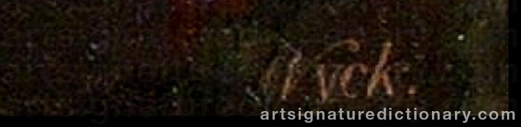 Authentic signature by Jan WYCK on  artwork