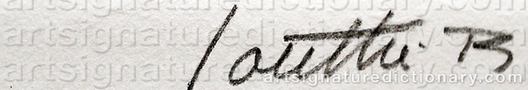 Authentic signature by B. Jean LOUTTRE on  artwork