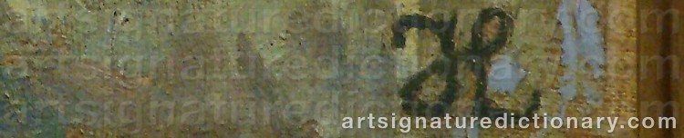Authentic signature by Johannes LARSEN on  artwork