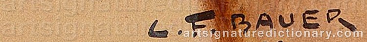 Authentic signature by Carl Franz BAUER on  artwork