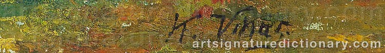 Authentic signature by Karl VIKAS on  artwork