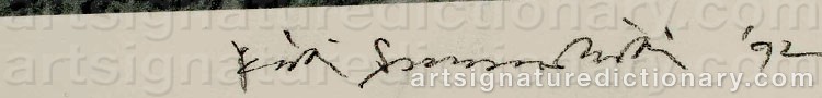 Authentic signature by Pentti SAMMALLAHTI on  artwork