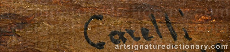Authentic signature by Consalvo CARELLI on Painting/Watercolour artwork