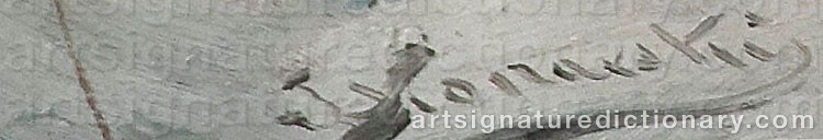 Authentic signature by Alfred Von WIERUSZ-KOWALSKI on Painting/Watercolour artwork