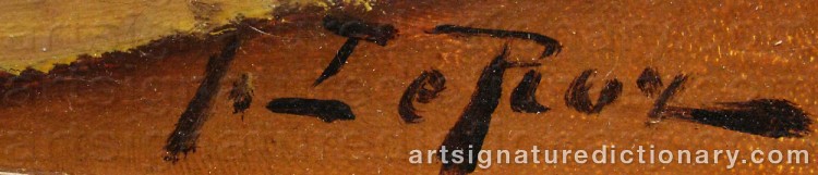 Authentic signature by Jules Gustave Le ROY on  artwork