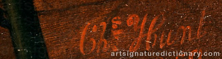 Authentic signature by Charles Sr HUNT on  artwork