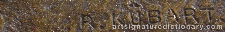 Authentic signature by Reinhold KÜBART on  artwork