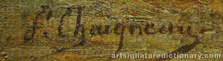 Authentic signature by Jean Ferdinand CHAIGNEAU on  artwork