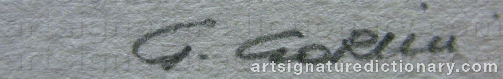 Authentic signature by Gianfranco GORINI on  artwork