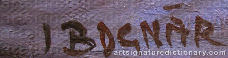 Authentic signature by István BOGNÁR on artwork